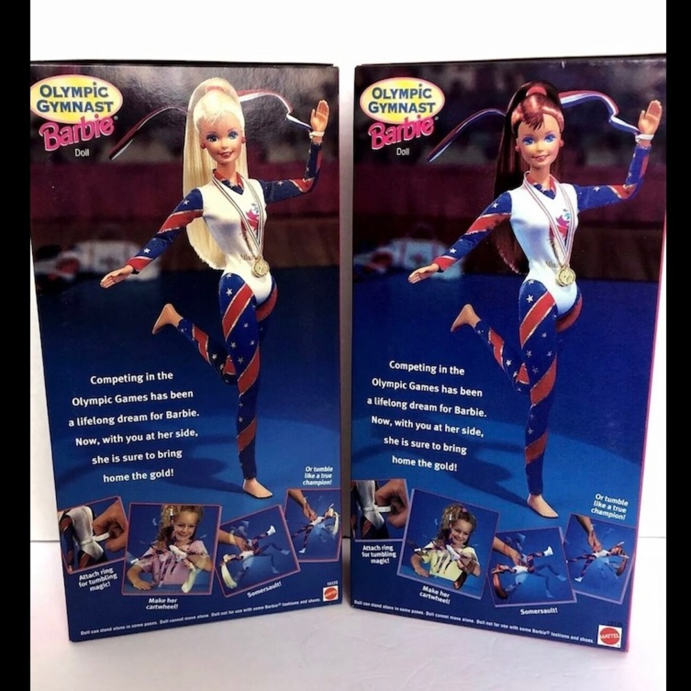 1995 Vintage Olympic Gymnast Barbie Dolls Lot Of 2 - Gem